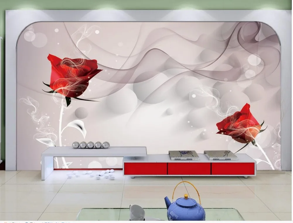 Обои фрески цветы 3D Роза фото настенная Гостиная ТВ фон спальня 3d обои |