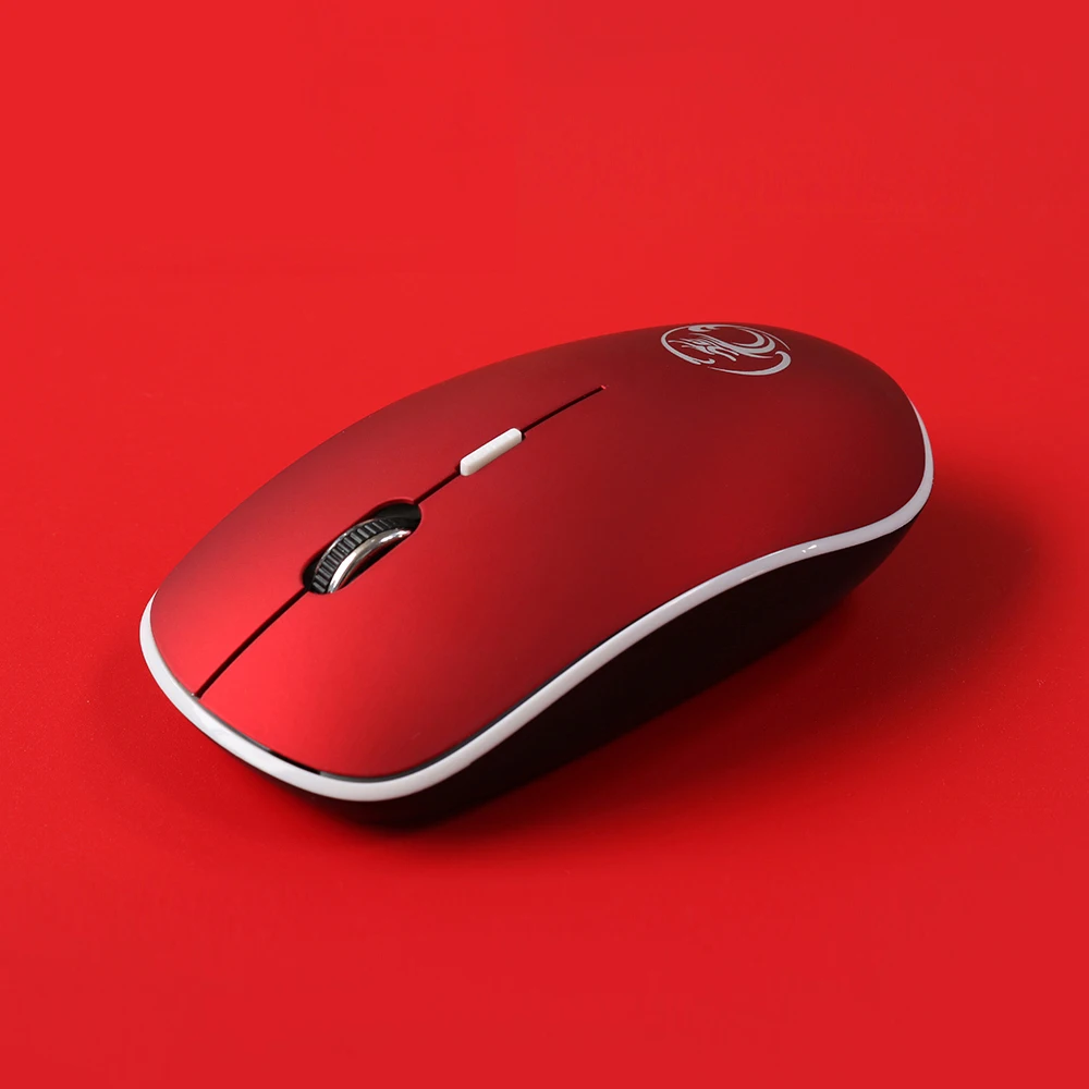 Red Беспроводная мышь, компьютерная мышь, 2,4 ГГц, 1600 точек/дюйм, USB, эргономичная мышь для ПК, ноутбука, мини, бесшумная, Mause, оптическая, матовая, бесшумная мышь - Цвет: Red