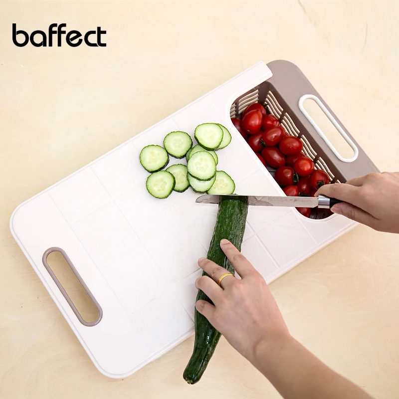 Adjustable Kitchen Plastic Chopping Block Multifunctional Drawer Storage Double Layer Antibacterial Cutting Board | Дом и сад