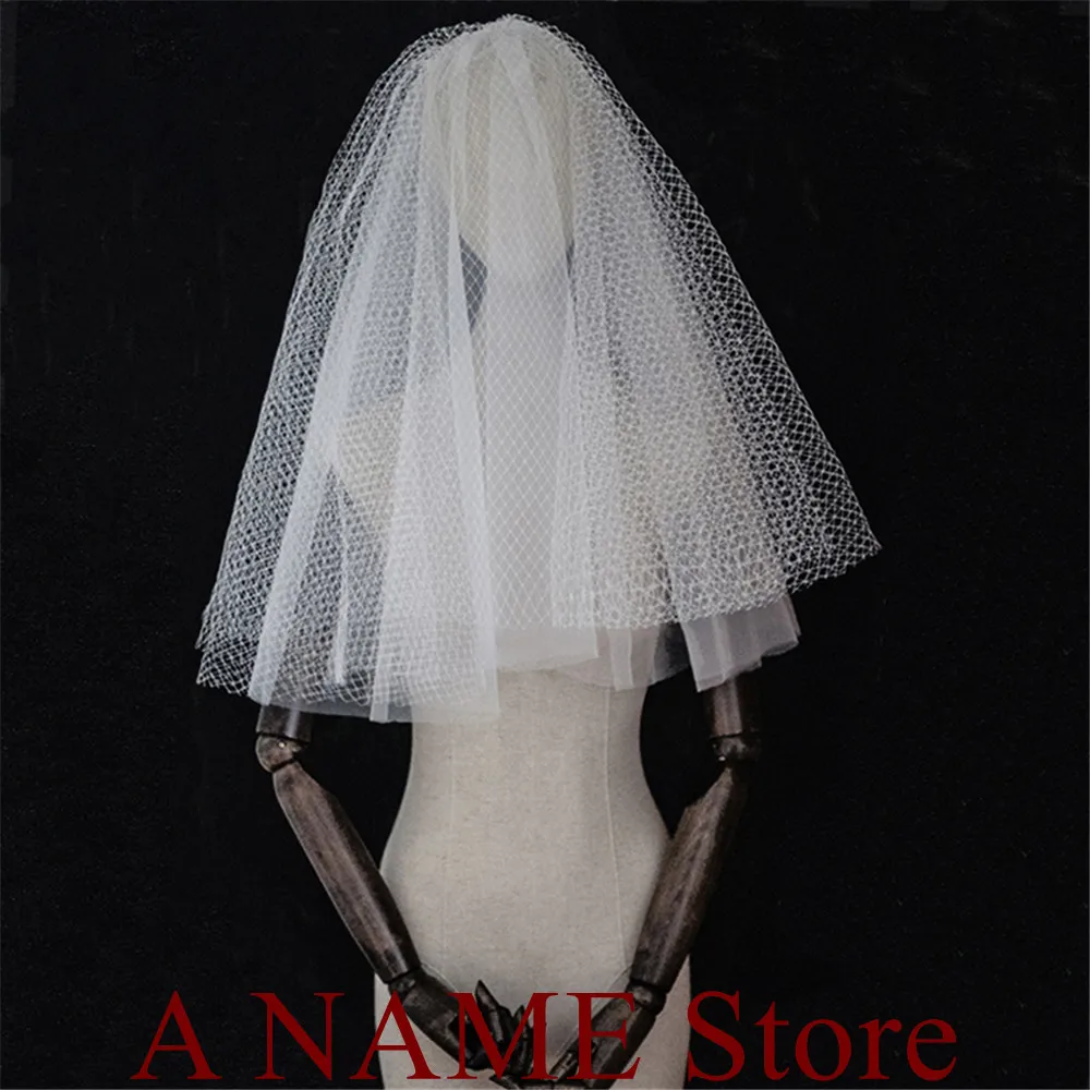 Короткая Свадебная вуаль свадебная фата цвета слоновой кости белая Тюлевая Фата