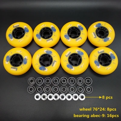 Роликовые коньки колеса 85A катания колеса ABEC-9 - Цвет: 76wheel n bearing