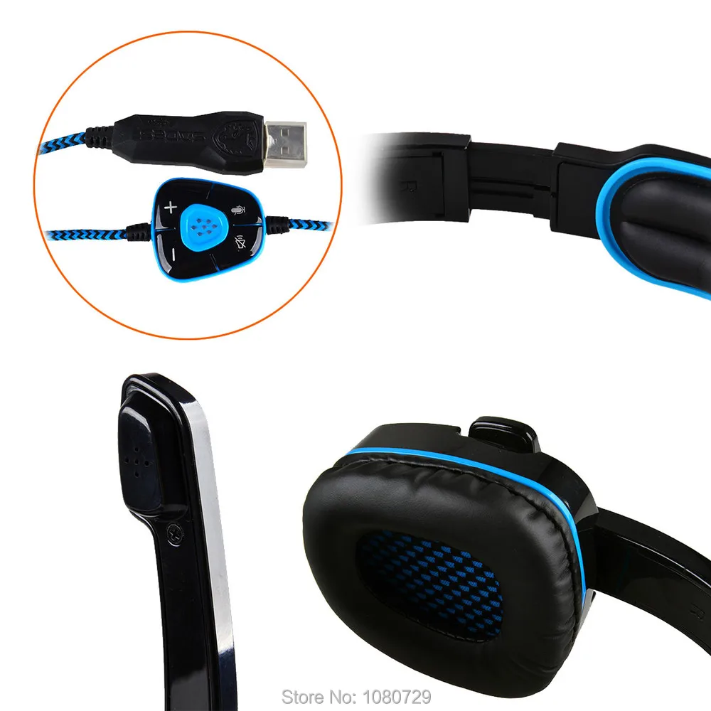 Sades 901 SA SA901 USB игровая гарнитура 7.1 Surround Sound игра наушники с микрофоном для ПК
