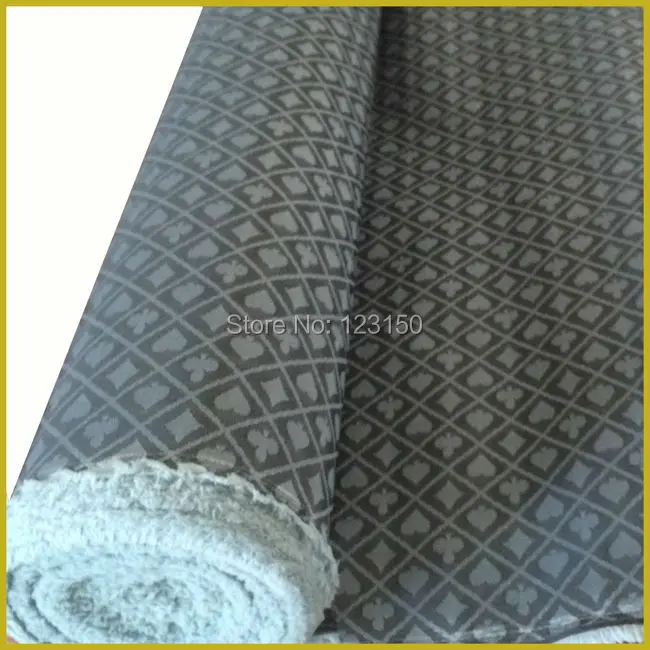 Двухцветная ткань для покерного стола FT 02 новый дизайн черная и серебристая