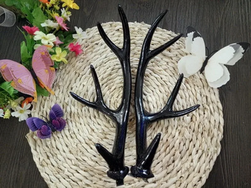 25cm hair clip Обруч с оленьими рогами с оленьи рога для женщин Рождественская вечеринка украшения поставки Рождественский подарок Женская головная повязка - Цвет: 25cm hair clip