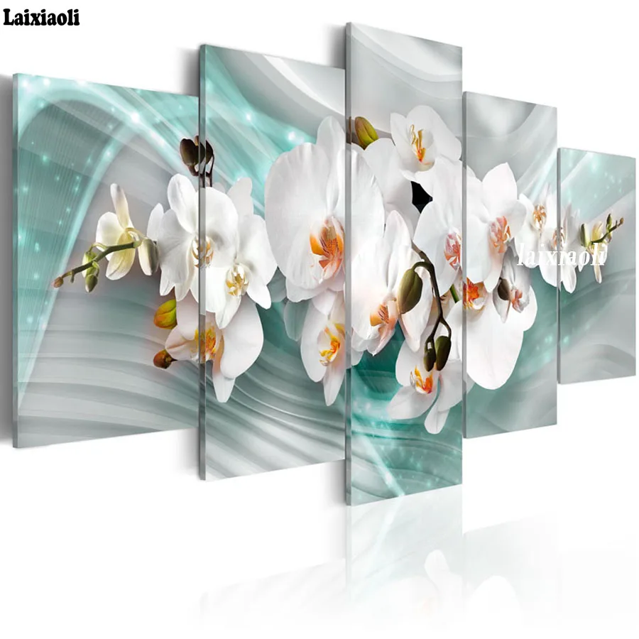 5d Алмазная мозаика распродажа белая Красивая Цветочная Орхидея алмазная