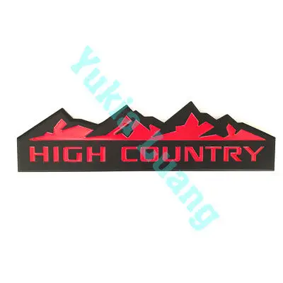 

3D High Country Car Emblem Badge Sticker Aluminum Red Black For Chevy Silverado