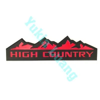 3d high country car emblem badge sticker aluminum red black for chevy silverado