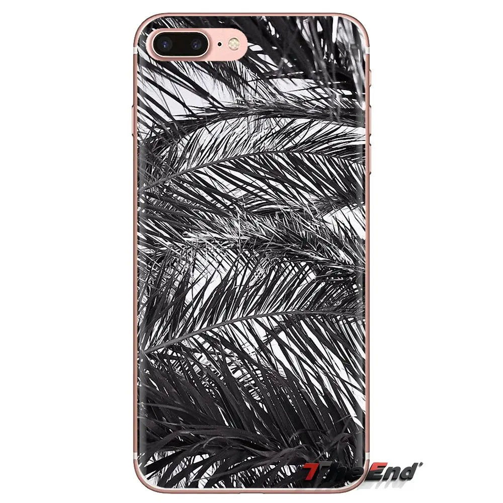 For Huawei G7 G8 P7 P8 P9 P10 P20 P30 Lite Mini Pro P Smart Plus 2017 2018 2019 Black white palm leaves trees Soft TPU Case |