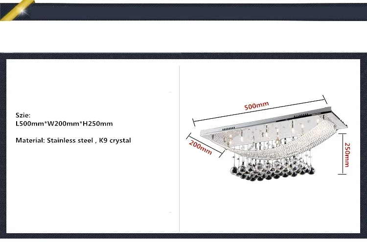 Прямоугольный хрустальный светильник для ресторана отеля гостиной