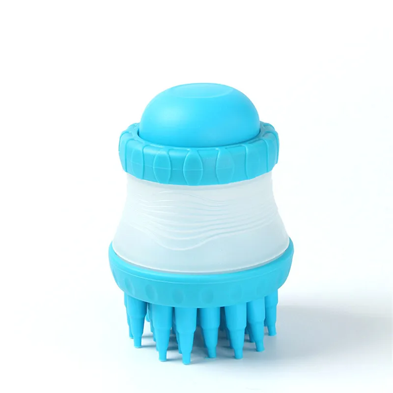 Blue Щетка для ванной из мягкой резины для домашних животных, массажная расческа, инструмент для купания, инструмент для быстрой стирки для собак, кошек, товары для ухода и чистки домашних животных - Цвет: Blue
