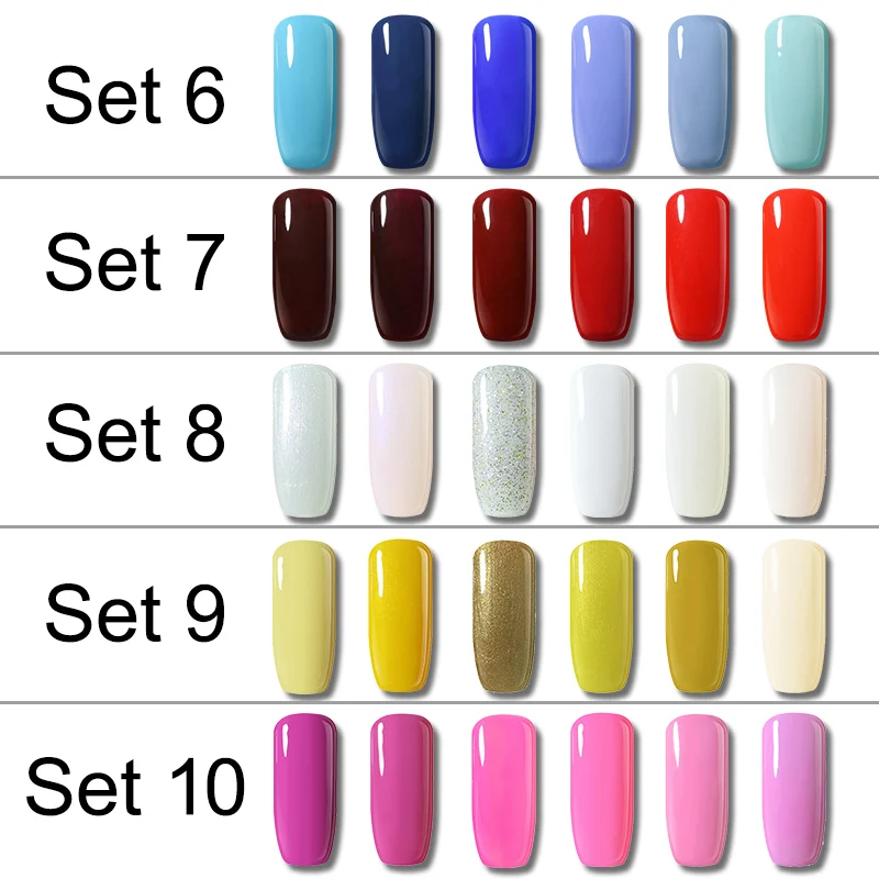 Belle Fille 8 мл гель лак для ногтей набор розовый цвет Soak Off Gel лаки 6 шт./лот Vernis полу
