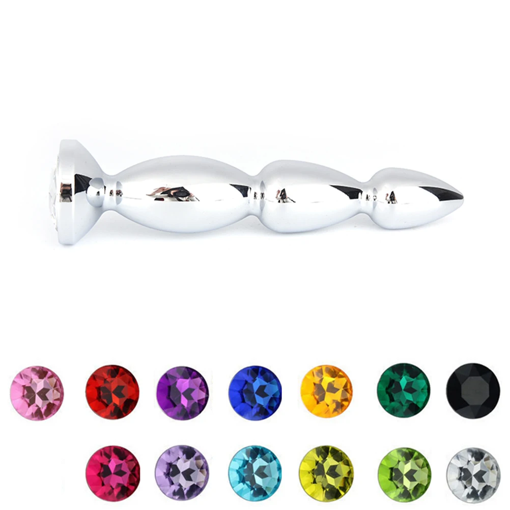 Long Butt Plug Erotic Products Prostate Massage Metal Anal Beads Big Size Jewel Adult Sex Toys for Women and Men | Красота и здоровье