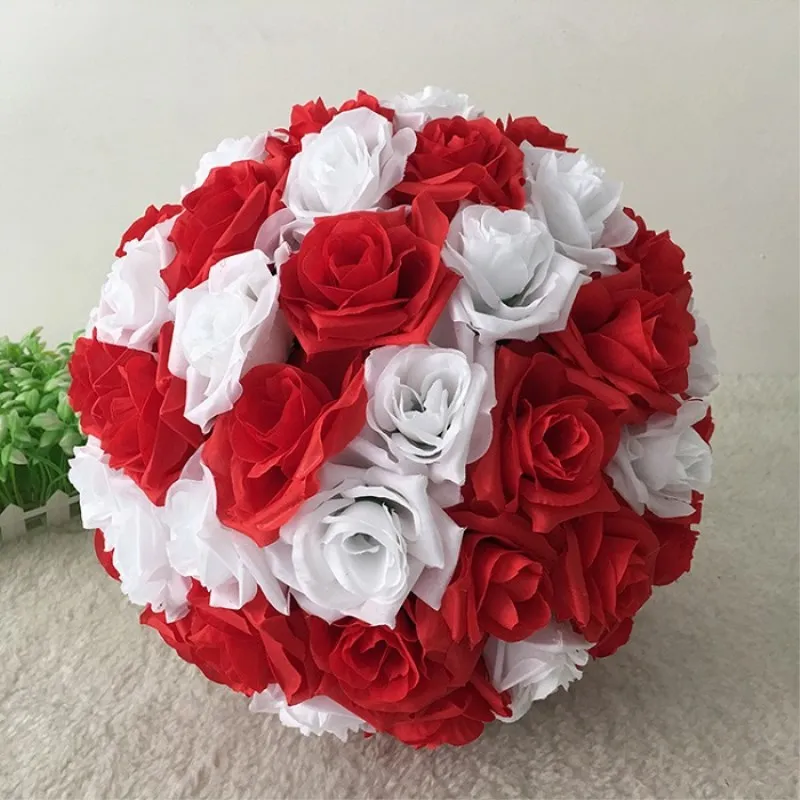 Горячая 2"(50 см) большой шар для поцелуев Искусственные Шелковые шары из цветов розы ремесло орнамент для домашнего декора свадьбы центральный