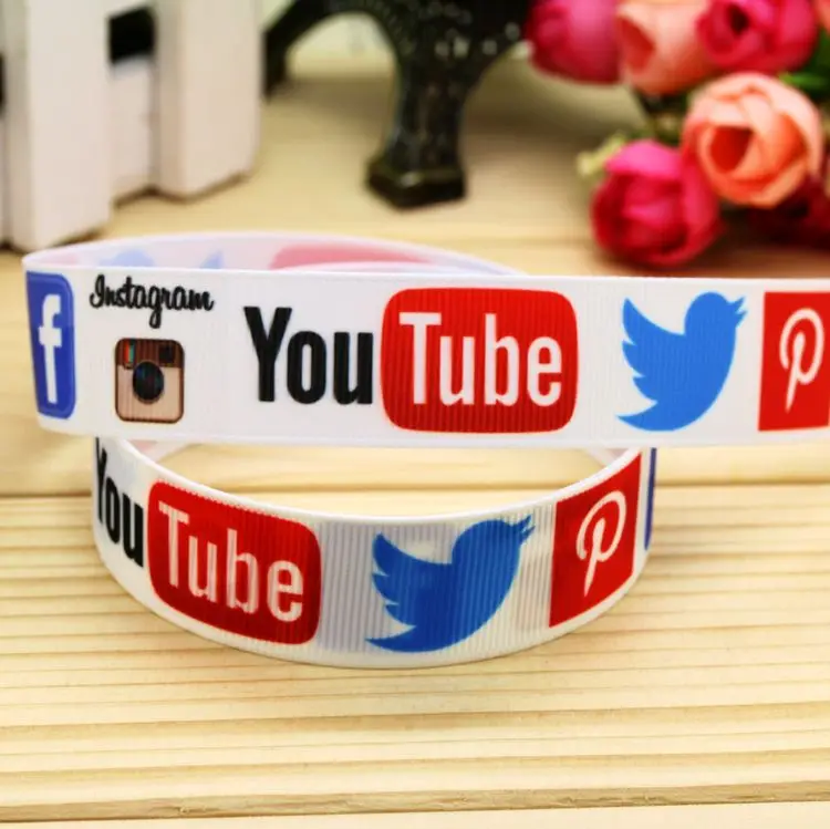 7/8 ''Бесплатная доставка лента для волос с принтом лица бант украшение