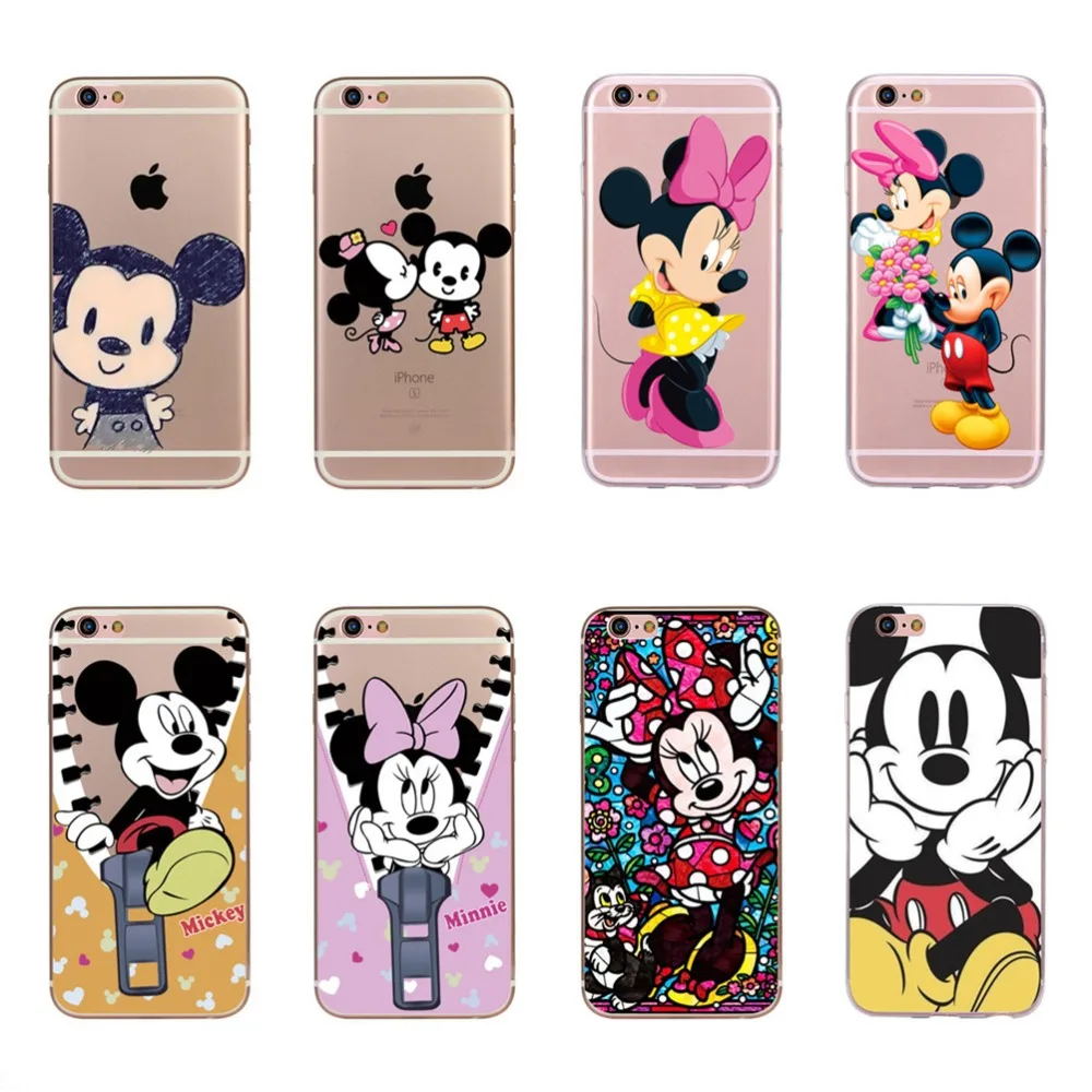 For iPhone 6 6s Phone Case Cover Cute Cartoon Cat Dog Unicorn Panda Tigher Mickey Minnie Fundas | Мобильные телефоны и