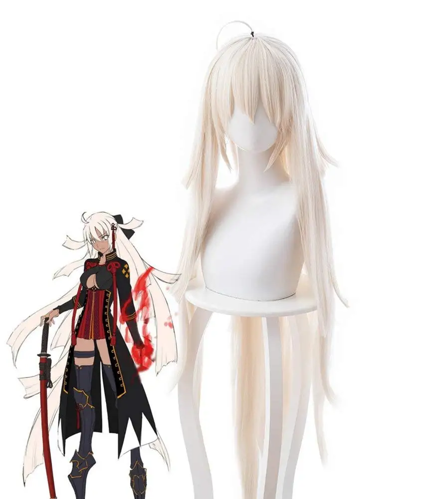 Fate Grand Order FGO Souji Okita Alter Alterego Cosplay Hair длинные головные уборы|Аксессуары для костюмов|