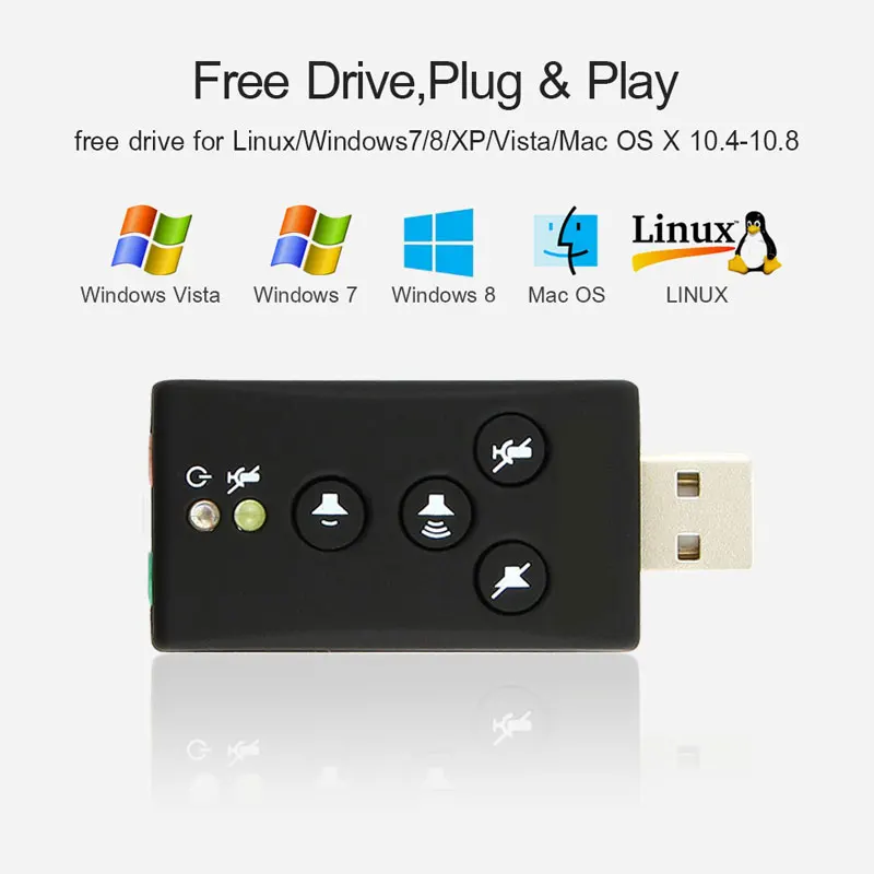7 1 внешняя звуковая карта USB с разъемом 3 5 мм аудиоадаптер для наушников интерфейс