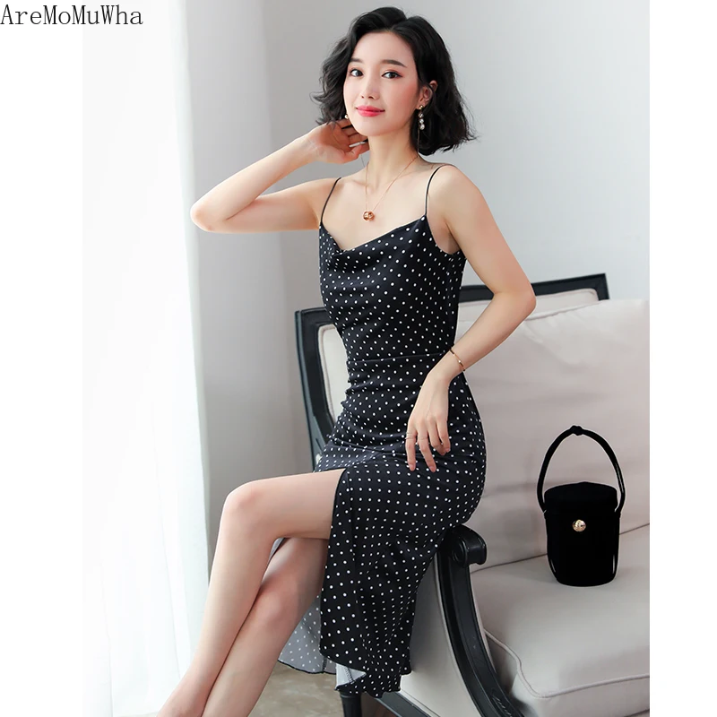 Элегантное бархатное платье в стиле ретро AreMoMuWha тонкое облегающее длинное с