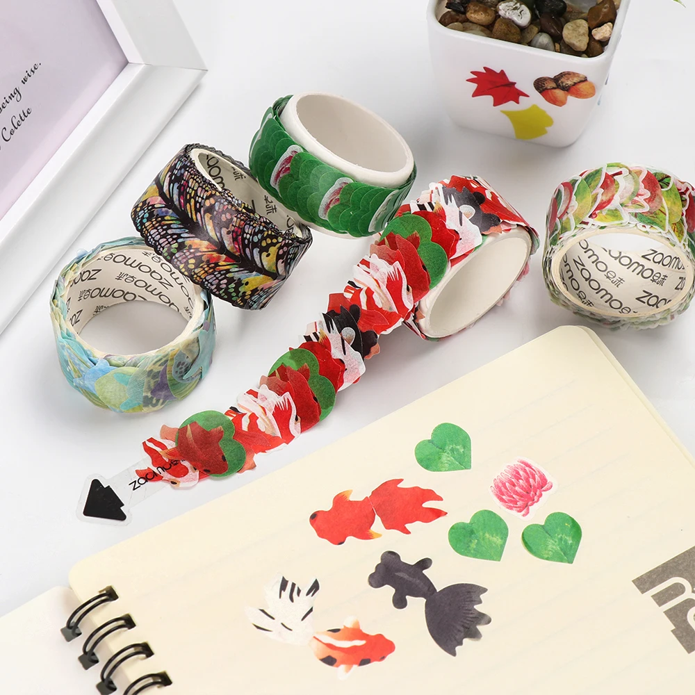 200 шт./рулон бумажная лента в виде цветочных лепестков|Офисный скотч| |