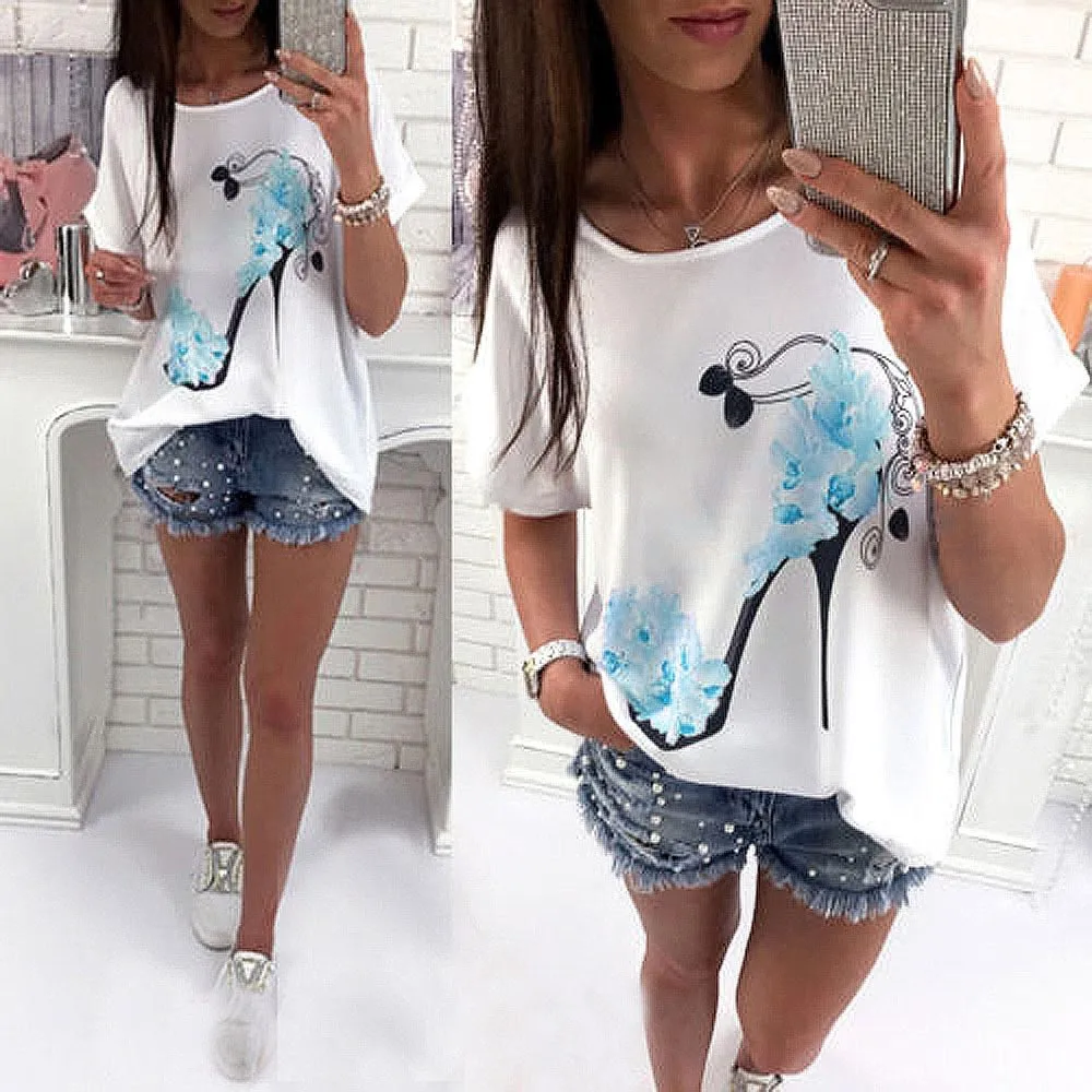JAYCOSIN Harajuku стильные женские футболки 2019 новые с коротким рукавом на высоком