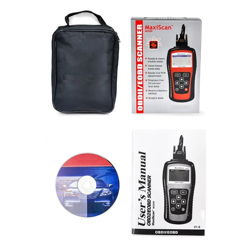 MS509 многоязычный диагностический инструмент OBD2/EOBD автоматический считыватель кодов работает для США и Азии и Европы Автомобильный сканер MS 509