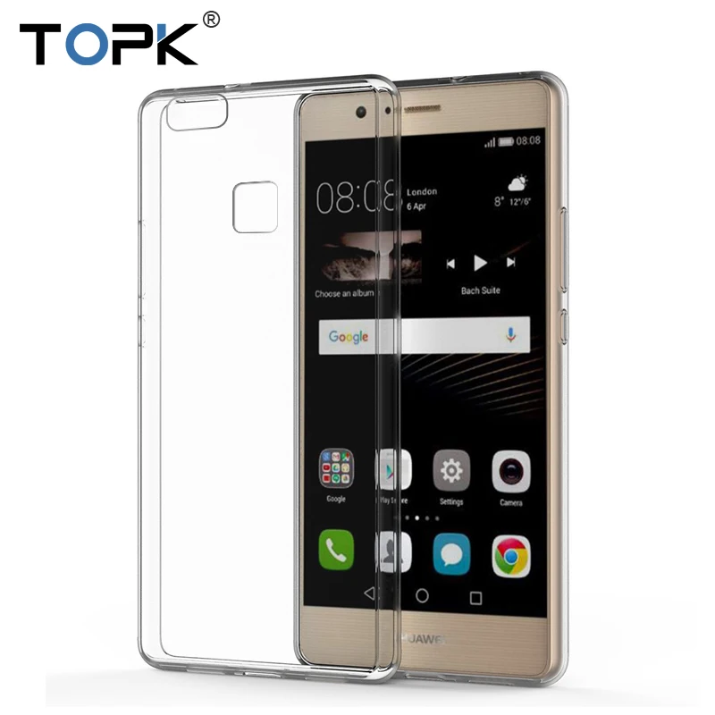 Для Huawei P9 Lite (2017) topk Прозрачный Ultra Slim мягкая TPU противоударный защитный чехол