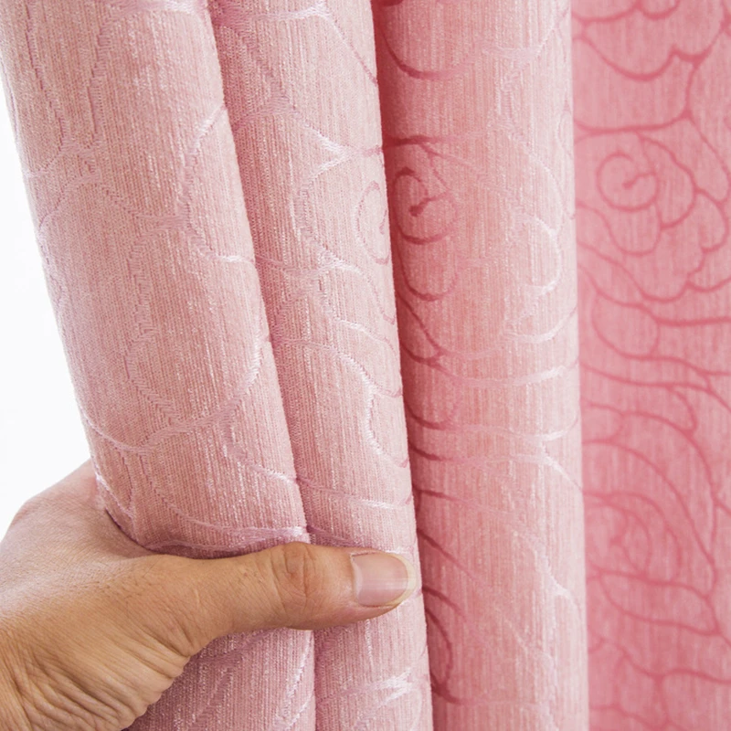 

Window Curtain Jacquard Fabrics Chenille Blackout Kitchen Luxury Curtains Doors For Bedroom Living Room Drapes