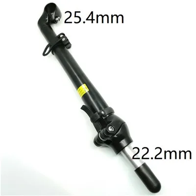 25.4mm-22.2mm Black Велосипедный складной ствол 25,4 мм Руль 25,4/22,2 мм вилка Двусторонняя Регулировка двойной секционный ствол складной электровелосипед - Цвет: 25.4mm-22.2mm Black
