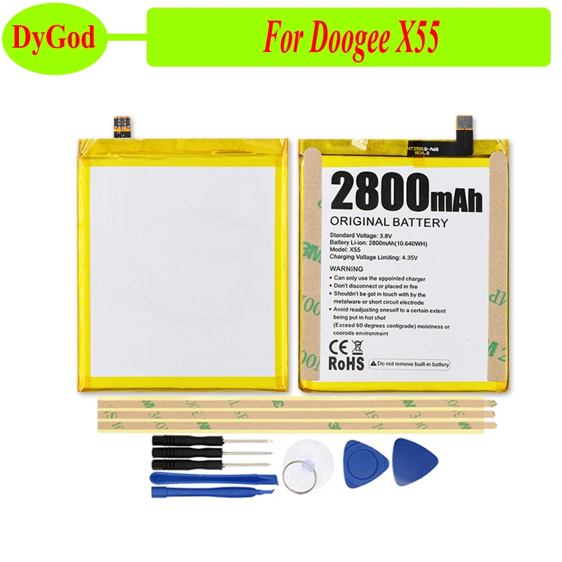 Сменный аккумулятор DyGod 2800 мАч Для Doogee X55 для смартфона + Инструменты|Аккумуляторы