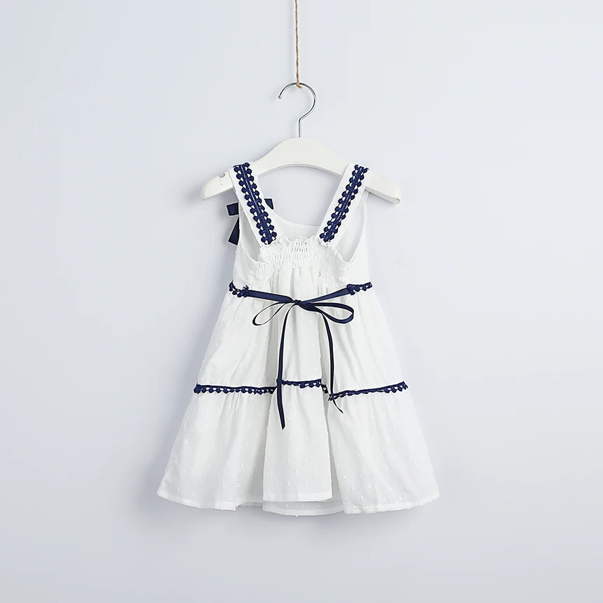 Girl Summer White Dress Cotton Kids Fashion Wholesale Lots Bulk Clothes Toddler Beautiful Lace Sundress Bow Flower Appiques | Детская