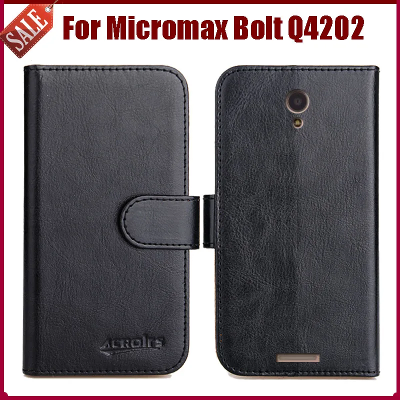 

Hot Sale! Micromax Bolt Q4202 Warrior 2 Case New Arrival 6 Colors High Quality Flip Leather Protective Phone Cover Case