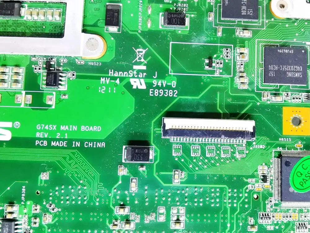 Оригинальная материнская плата для ноутбука ASUS G74SX, G74SX REV 2,1, протестированная хорошая