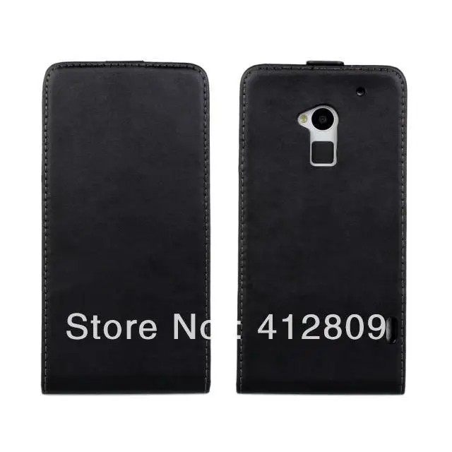 Hot Sales Black Genuine Leather Flip Cover Case for hTC One Max T6 8088 Phone Free Shipping | Мобильные телефоны и