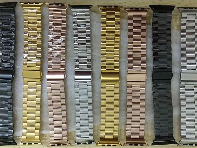 

Stainless Steel Watch Band For iWatch Apple Watch1 2 3 4 Band Strap Link Bracelet Accessories 38mm 42mm 40mm 44mm Classical Lock