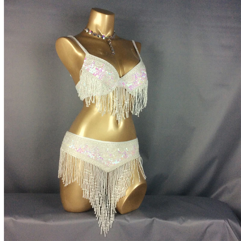 Сценический набор костюма для танца живота (бюстгальтер + ремень) Золотой и