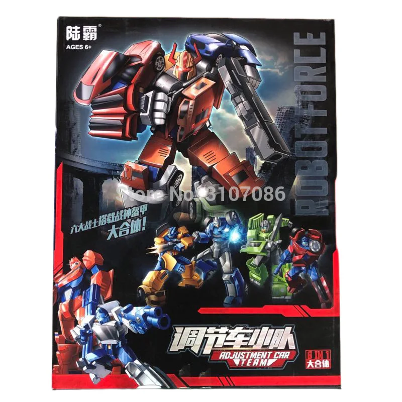 With Retail Box WJ трансформация TW Justice Throttlebot Team Glodbug Chase Rollbar Wideload автострада прожектор 6в1 фигурка робота игрушки - Цвет: With Retail Box