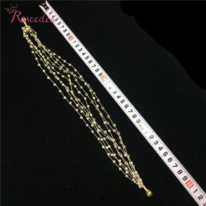 Романтические жемчужные свадебные повязки на голову, свадебные диадемы, элегантные свадебные аксессуары для волос ручной работы, лоза для волос RE3289