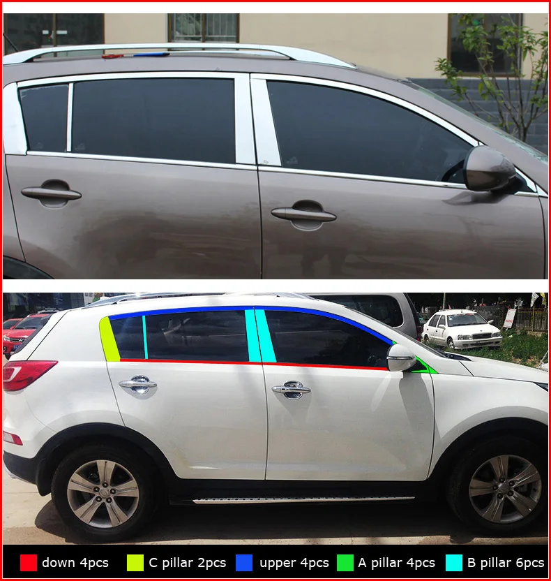 Горячая нержавеющая сталь оконная рама отделка подоконник окно decoratio для KIA Sportage