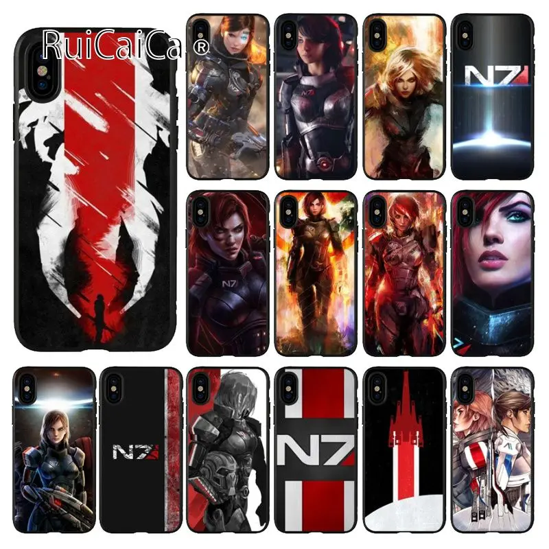 Ruicaica N7 Mass Effect черный мягкий чехол для телефона Apple iPhone 8 7 6 6S Plus X XS MAX 5 5S SE XR |
