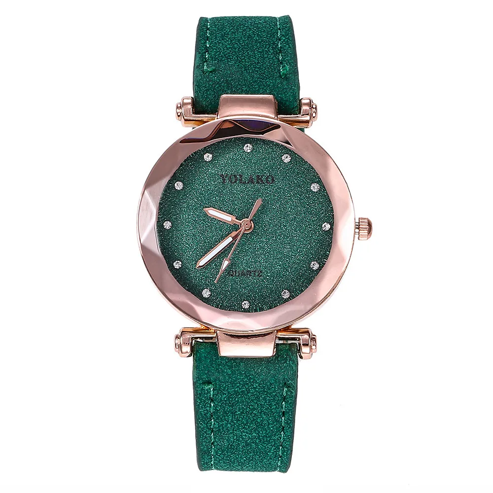 #5001YOLAKO Women's Casual Quartz Leather Band Starry Sky Watch Analog Wrist reloj mujer New Freeshipping Hot Sales | Наручные часы