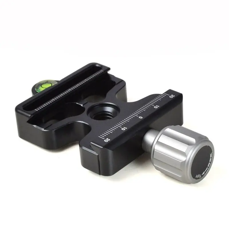 Aluminum CNC 3/8'' Adapter Plate Clamp with Gradienter for Quick Release Tripod Ball Head Arca Swiss RRS Benro | Электроника