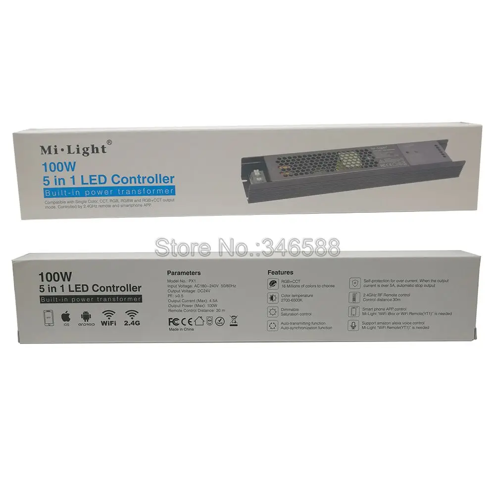 MiLight PX1 100 Вт 5 в 1 светодиодный блок управления Встроенный источник питания 2 4G RF/WIFI