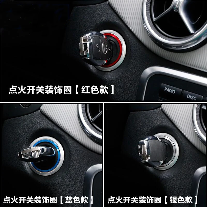 Car styling Ignition Switch cover trim key Ring Hole Circle Stickers for Mercedes Benz C E Class GLA CLA GLC W205 W212 X253 C117 |