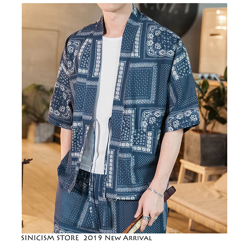 Sinicism Store летние мужские куртки в японском стиле повседневные кимоно 2020 уличная