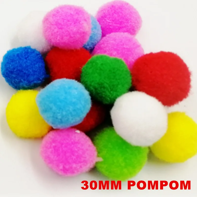 30MM 36PCS Мульти Размеры красочными помпонами DIY куклы одежда ручной работы Материал мягкие пушистые Pom Poms мяч для детские игрушки «сделай сам» Аксессуары - Цвет: 30MM 36PCS