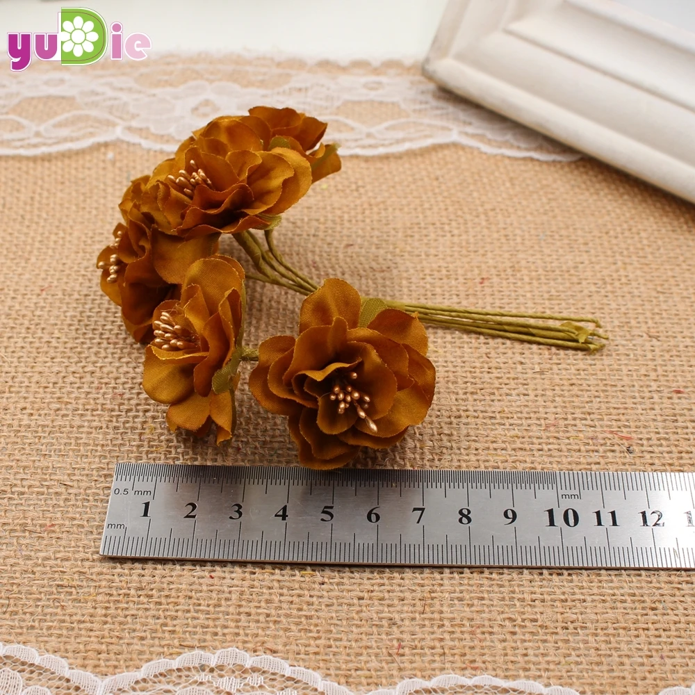 Искусственные цветы ромашки 6 шт. шелковые свадебные украшения сделай сам зажимы