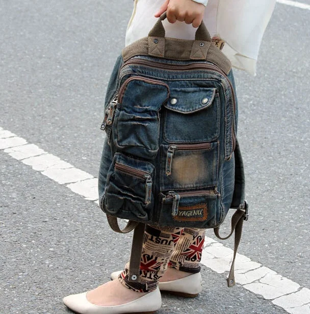 MAYFULL новый высококачественный ретро рюкзак женский джинсовый Повседневный