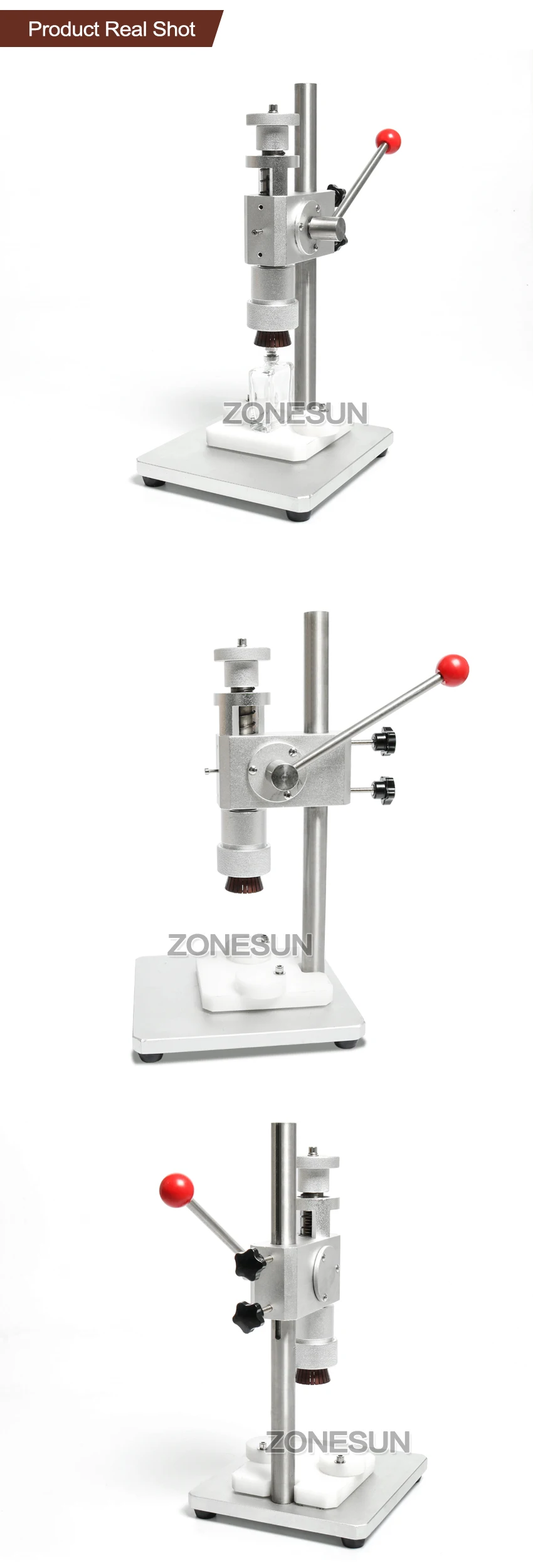 ZONESUN ручной обжимной станок духи щипцы колпачок на металлический воротник крышка прессовальная Машина Для Укупоривания спрей щипцы