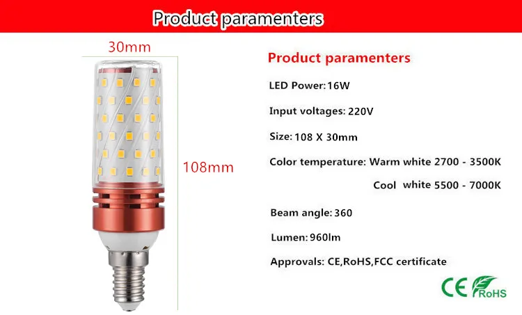 1X E27 E14 8 Вт 12 Вт 16 Вт SMD2835 светодиодный светильник для свечи 220 в 230 В экономит энергию теплый/холодный белый Светодиодный светильник для кукурузы Bombillas домашний свет