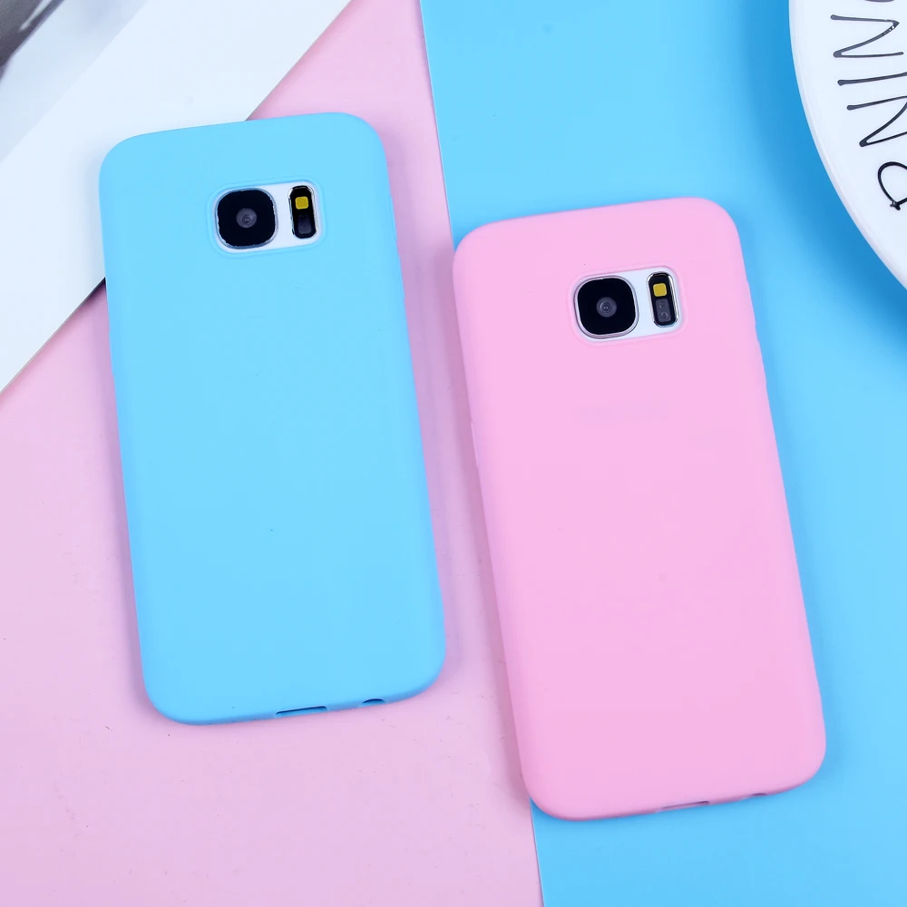 Карамельный цвет чехол для телефона Samsung Galaxy A7 2018 S10 Lite плюс S6 S7 край S8 S9 A5 A6 A8 J4 J6 J5 J7